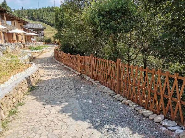 江西崇义上堡客家梯田户外重竹篱笆